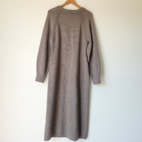 Gray Long Sleeve Sweater Dress - Picture 3 of 3